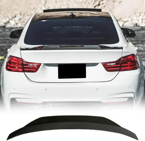 Vista 9 de Alerón de maletero de fibra de carbono para BMW Serie 4 F32 Coupé 2 puertas 2014-2020 420i 428i 430i 435i 440i Aleta de aleteo trasera de salida