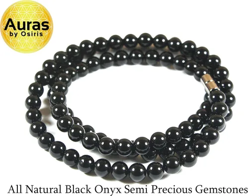 Vista 5 de Auras by Osiris - Collar de cristales curativos para hombre de 19", 24" y 30" de largo con cuentas de gemas de 1564" (6mm) 516" (8mm) 2564" (10 mm)