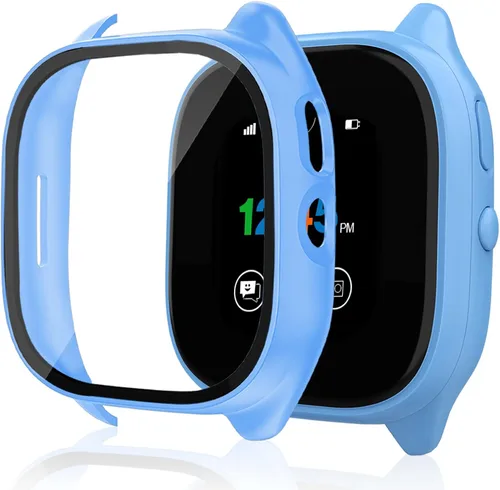 Vista 9 de Paquete de 3 fundas protectoras compatibles con Verizon Gizmo Watch 3, protector de pantalla de policarbonato duro, protector de pantalla de vidrio