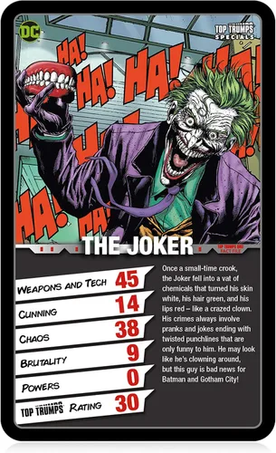 Vista 3 de Top Trumps Juego de cartas DC Super Villains - Juegos familiares para niños y adultos - Juegos de aprendizaje - Juegos de cartas para niños para 2