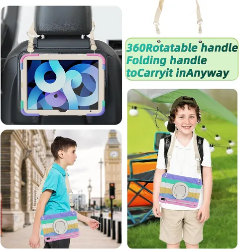 Vista 5 de Funda para iPad (A16) de 11ª generación de 11 pulgadas (2025), iPad de 10.9 pulgadas (2022), con [protector de pantalla de vidrio templado]