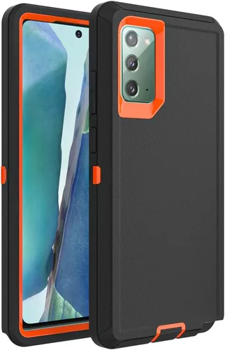 Vista 7 de Funda WOGROO para Galaxy Note 8, funda protectora resistente a caídas y golpes de grado pesado y resistente para Samsung Galaxy Note 8, Negro+Naranja