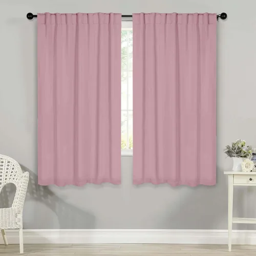 Vista 32 de BLUENILEMILLS Paneles de cortinas opacas para oscurecer la habitación con bolsillo para barra/pestañas traseras, cortinas perfectas para ventanas