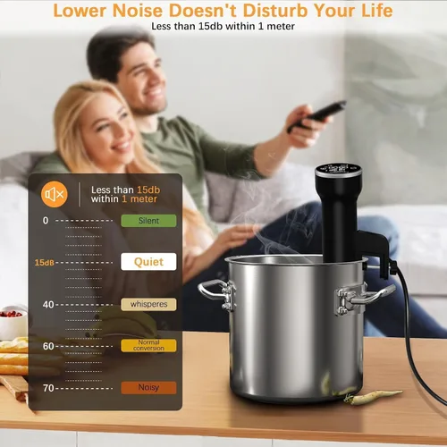 Vista 7 de CATTLEMAN - Kit WiFi Sous Vide con 30 bolsas de vacío y bomba, IPX7, 1000 W