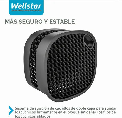 Vista 3 de WELLSTAR Soporte universal para cuchillos de acero inoxidable sin cuchillos, ahorro de espacio seguro, gran volumen, almacenamiento estable