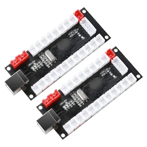 Vista 4 de Guwarry 2 jugadores Zero retardo USB Encoder PC a HAPP JoysticksHAPP Arcade Botones para PC, MAME, Raspberry Pi, Arcade1Up Tres 5 V Salida