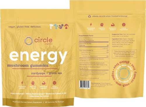 Vista 2 de Gomitas Energy Mushroom 40 unidades - Cordyceps + té verde para un impulso de energía natural