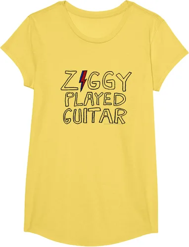 Vista 10 de David Bowie - Ziggy Played Guitar Sketch Lyric Camiseta Blanco