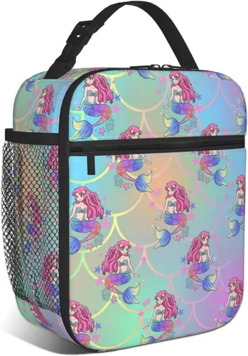Vista 11 de Lonchera espacial para niños y niñas, térmica, térmica, linda bolsa de almuerzo para la escuela Dibujos animados aeroespacial