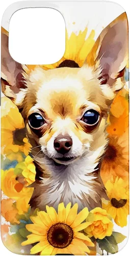 Vista 6 de Chihuahua Dog Watercolor Funda de girasol Chihuahua para iPhone 17