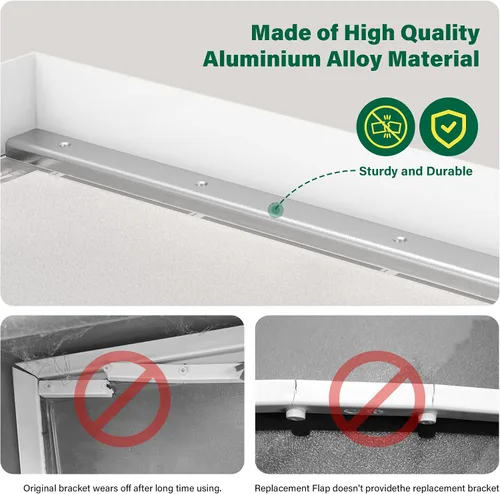 Vista 3 de Solapas grandes de repuesto para puerta con soporte de metal, tornillos y arandelas de acero inoxidable 304, compatibles con PetSafe Freedom