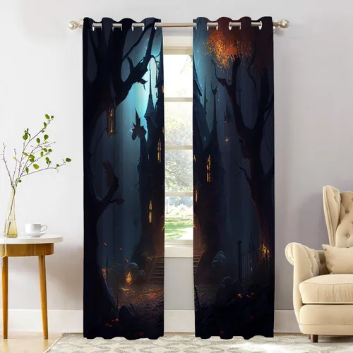 Vista 62 de Shrahala Blue Bright Blackout Curtain Tiers, Colorful Acrylic Paint Pour Abstract Design Kitchen Valance Light Blocking Tier Drapes with Rod Pocket
