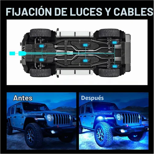 Vista 4 de SHINIGHT Luces LED de roca para camiones, kit de 6 cápsulas de luces para Jeep, kit de iluminación exterior con control de aplicación, modo