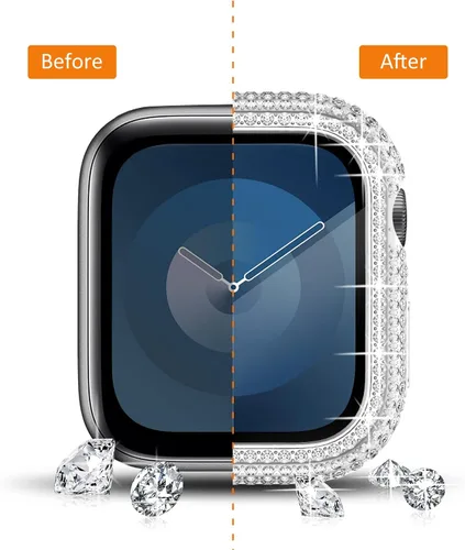 Vista 283 de Surace Bling - Carcasa con protector de pantalla para Apple Watch Series 3, 2, 1 de 1.496 pulgadas