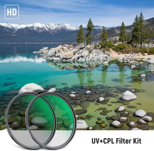 Vista 2 de NEEWER Kit de filtro de lente UV CPL de 2.638 in, polarizador circular/filtro anti-UV con vidrio óptico HD y revestimiento nano de doble cara, 30