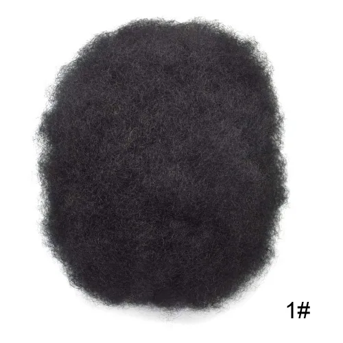 Vista 2 de Afro Toupee para hombres negros, unidad de cabello humano brasileño de encaje francés para hombres afroamericanos africanos y negros, sistema