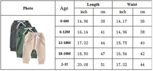 Vista 6 de Paquete de 3 pantalones deportivos para bebés y niños pequeños, pantalones deportivos sólidos de meter, pantalones deportivos para otoño, ropa