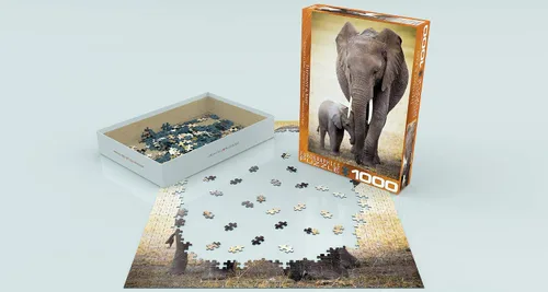 Vista 3 de Eurographics Rompecabezas de 1000 piezas de elefante y bebé