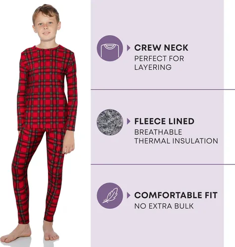 Vista 112 de Rocky Ropa interior térmica para niños, ropa interior larga para niños, capa base para clima frío/esquí