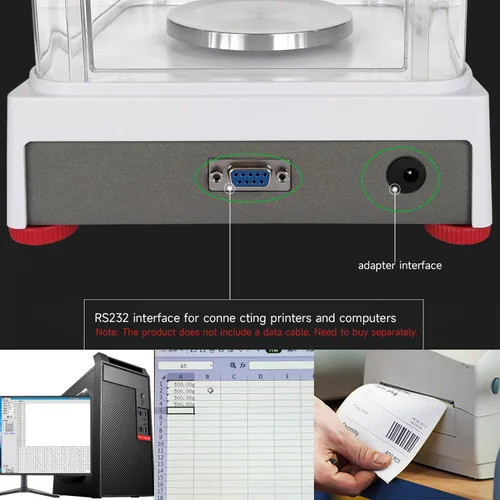 Vista 6 de 3.53 oz X 0.00 oz Escala digital precisa de gramos de laboratorio Balanza electrónica analítica de laboratorio Escala de miligramo de laboratorio