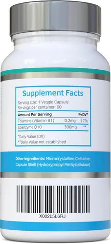 Vista 2 de Co Enzyme Q10 CoQ10 300mg 60 Cápsulas - Forma Trans Fermentada Naturalmente Superior