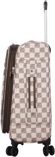 Vista 90 de Steve Madden Equipaje de diseñador, Chalet Gris Claro, Juego de maleta giratoria ligera expandible de 3 piezas - Juego de viaje