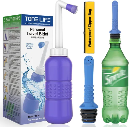 Vista 13 de 2 botellas portátiles de bidé de viaje de 15.2 fl oz Peri para posparto esenciales para recuperación perineal, cuidado femenino, tratamiento
