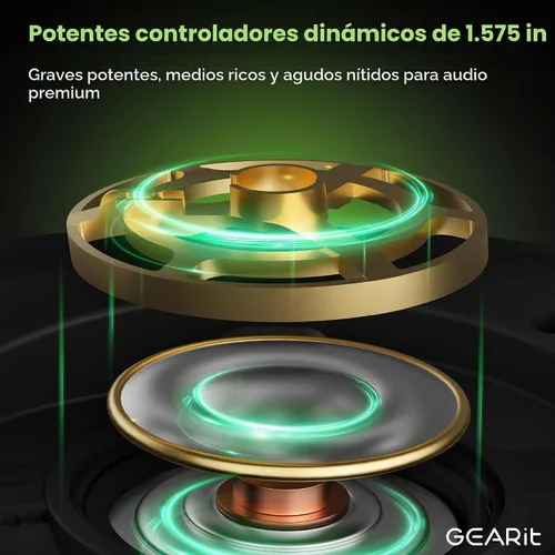 Vista 7 de GEARit Auriculares Bluetooth sobre la oreja compatibles con iPhone y Android, auriculares con cancelación de ruido, inalámbricos, multipunto, tiempo