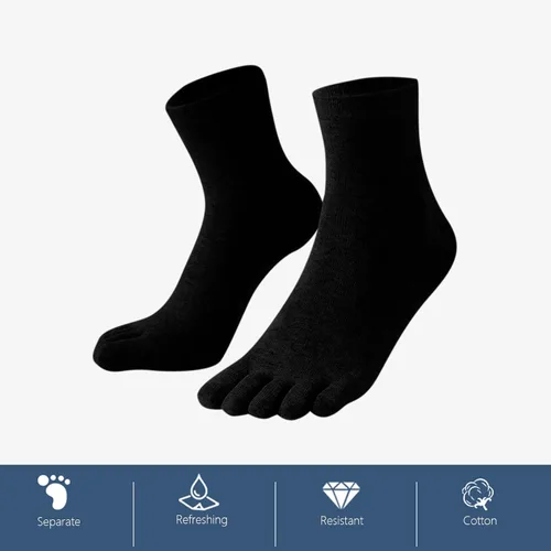 Vista 3 de CaiDieNu Calcetines deportivos de algodón para hombre, 5 pares