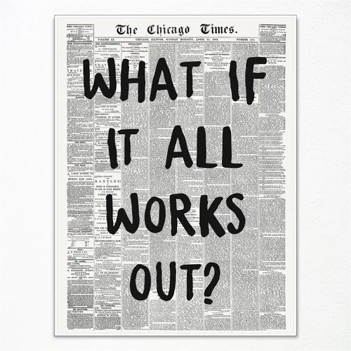 Vista 6 de Fenbhjgy Arte de pared en lienzo vintage de periódico de Chicago en blanco y negro, póster estético de habitación con cita de afirmación rosa "Do It