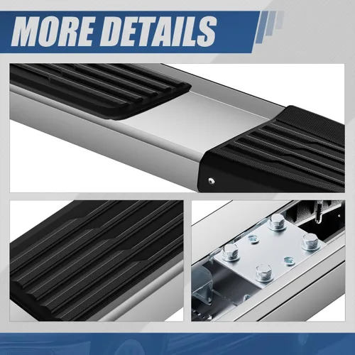Vista 9 de Auto Dynasty - Estribos planos para Dodge Ram 1500-3500 Crew Cab 4DR 09-24 6" Step Bars for 09-24 Dodge Ram 1500 2500 3500 Crew Cab 4-Door