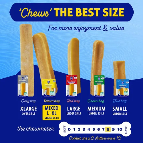 Vista 5 de Himalayan Dog Chew Bacon Yak Cheese - Masticables para perros, el mejor para ti, 100% natural de larga duración, golosinas saludables para perros