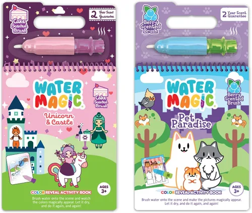 Vista 9 de Scentco Holiday Water Magic (2 Pack - Candy Cane & Gingerbread) - Libros de actividad reutilizables con revelación de agua gourmet patentados