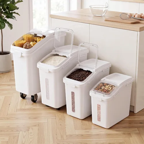 Vista 9 de YITAHOME Contenedor de almacenamiento de alimentos de 4 piezas y Transparente