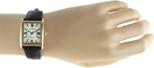 Vista 5 de Peugeot reloj de mujer enchapado en oro 14K, correa de cuero