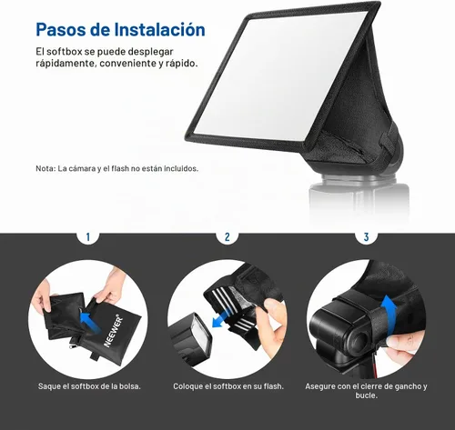 Vista 9 de NEEWER Difusor de Flash Softbox de 5" x 4", Universal, Plegable con Bolsa de Almacenamiento Compatible con Canon Nikon Sony Godox Yongnuo NEEWER