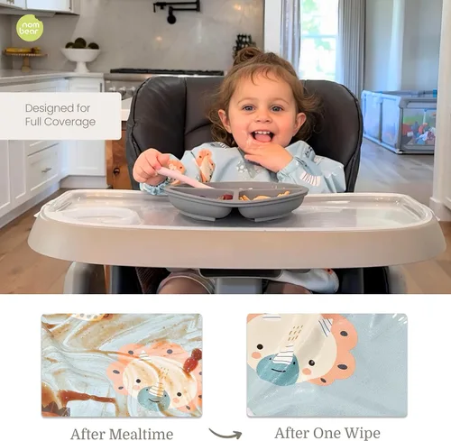 Vista 2 de Baberos impermeables para comer (niño o niña de 6 a 24 meses) – Babero de manga larga para bebé destete