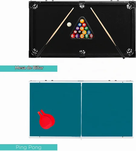 Vista 5 de Best Choice Products 4-in-1 Multi Game Table, Childrens Combination Arcade Set w/Pool Billiards, Air Hockey, Foosball and Table Tennis