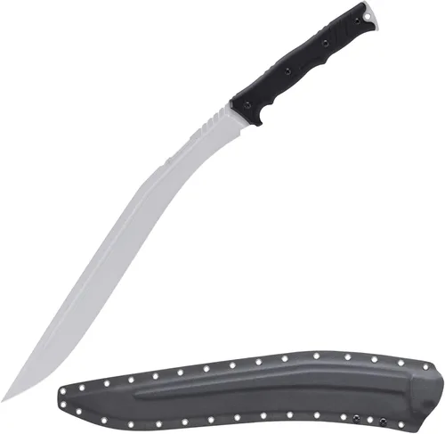 Vista 6 de Espada de machete táctica hecha a mano – Cuchillo de supervivencia y combate de acero 5160 de espiga completa con mango G10, Katana resistente
