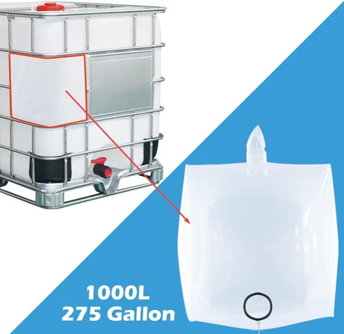 Vista 2 de IBC - Funda de mano, bolsa de almacenamiento de agua IBC para 275 galones, bolsas protectoras transparentes de 20C de grosor, accesorios
