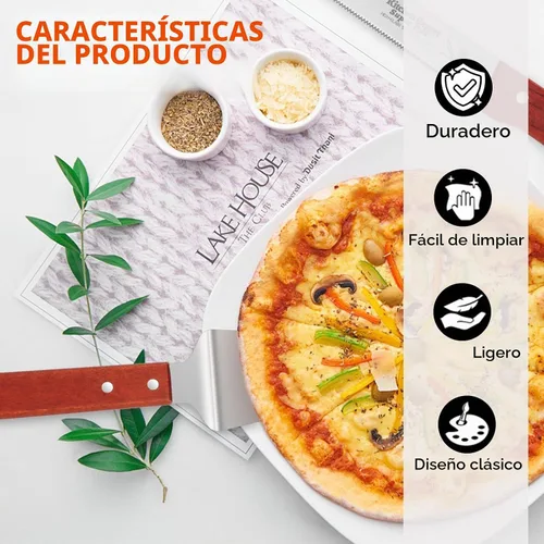 Vista 4 de Juego de 4 piezas para cortar pasteles para boda, con 2 cuchillos y 2 servidores, mango de madera y cortador de pastel de acero inoxidable