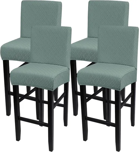 Vista 59 de SearchI Juego de 2 fundas para taburetes de bar, fundas de asiento de taburete elásticas y lavables, fundas para sillas de altura de mostrador