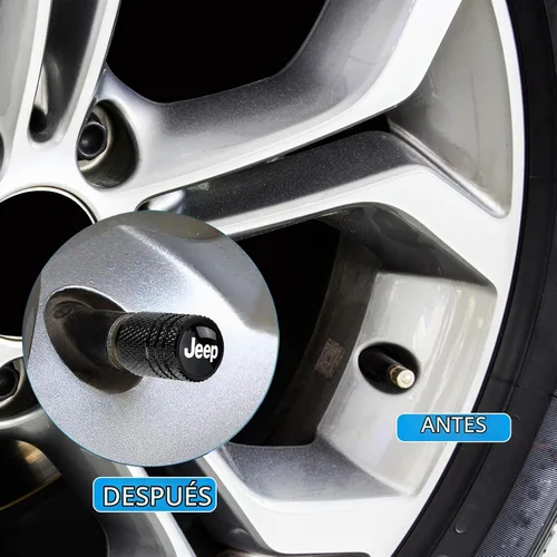 Vista 4 de 4 piezas Tapas de Vástago de Válvula de Neumático, Compatible con Serie Jeep Tapa de Vástago Universal Cubierta de Aire para Coche Accesorios