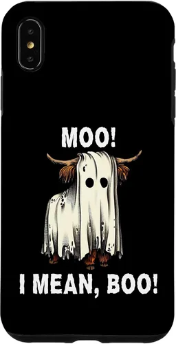 Vista 11 de iPhone 16 Funny Ghost Highland Cow Halloween Moo I Mean Boo Men Women Case