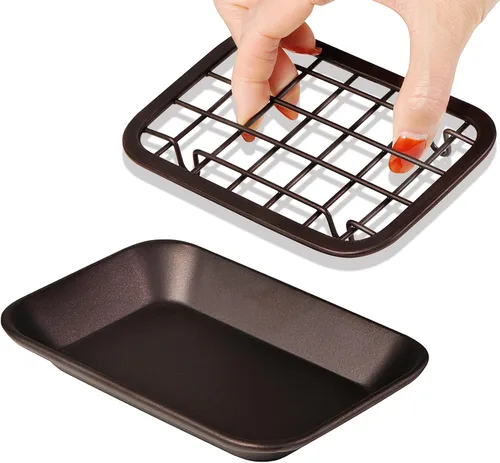 Vista 7 de SheeChung Jabonera para baño y cocina, bandeja para jabón de acero Negro