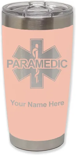 Vista 32 de LaserGram Vaso aislado al vacío de 20 onzas, paramédico, grabado personalizado incluido (negro) Engraved Gift for Paramedics, Vacuum Insulated