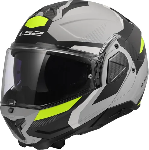 Vista 9 de Cascos LS2 Advant II - Casco modular para motocicleta con protector solar (Gris hormigón mate - Talla L)