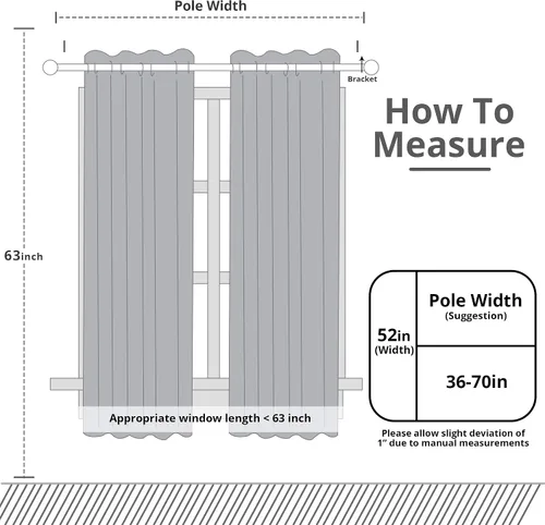 Vista 6 de Utopia Bedding - Cortinas opacas para dormitorio, cortinas con ojales de 63 pulgadas de largo, 2 paneles, cortinas térmicas aisladas para sala