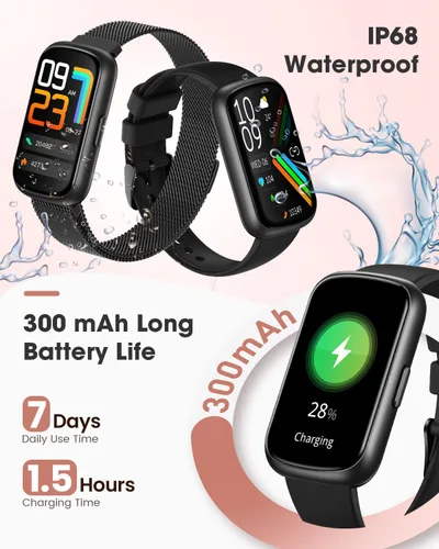Vista 8 de DEKELIFE Monitor de actividad física, relojes inteligentes para mujeres/hombres, reloj con monitor de frecuencia cardíaca 24/7 con monitor de sueño