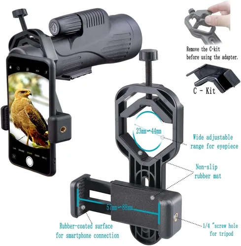 Vista 2 de Adaptador de teléfono inteligente Starboosa para telescopio, soporte de cámara, soporte universal para teléfono, funciona con telescopio